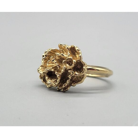 Vintage Avon Gold Tone Flower Blaze Ring R1 - Picture 1 of 5